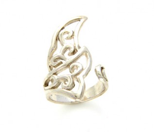 925 Silver Leaf Open Ring