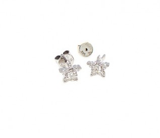 14k White Gold 0.30ct Diamond Star Studs