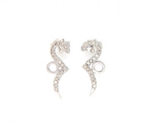 18k White Gold 0.43ct Diamond Circles And Curves Earrings