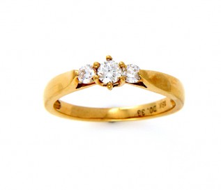 18k Yellow Gold 0.33ct Diamond Trilogy Ring