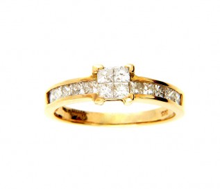 14k Yellow Gold 0.72ct Princess Cut Diamond Ring