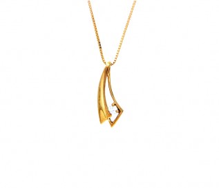 9k Yellow Gold 0.09ct Diamond Pendant