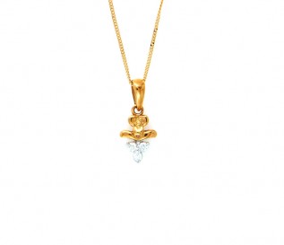 18k Yellow Gold Diamond Bouncing Tigger Pendant