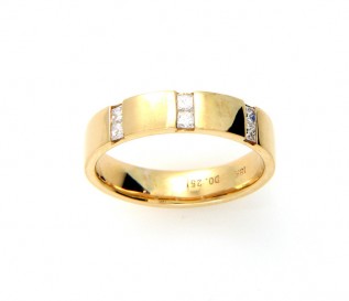 18k Yellow Gold 0.25ct Princess Diamond Wedding Band