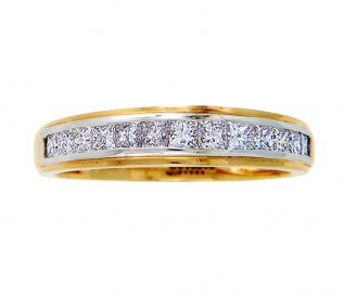 18k Yellow Gold 0.63ct Princess Diamond Wedding Ring