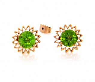 17k Gold Peridot Sun Earrings