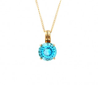 9k Gold Blue Topaz Pendant