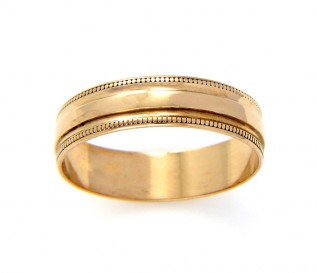 9k Yellow Gold Beaded Wedding Band