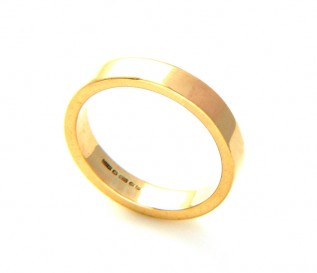 9k Yellow Gold 4mm Flat Wedding Band