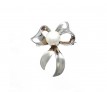 Sterling Silver Pearl Bow Brooch