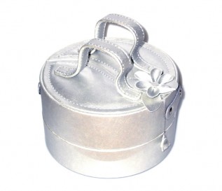 Small Round Silver Jewellery Box